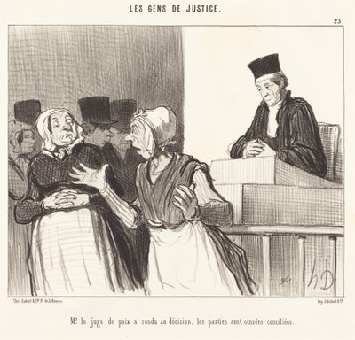 De Vrederechter heeft zijn beslissing genomen... door Honoré Daumier