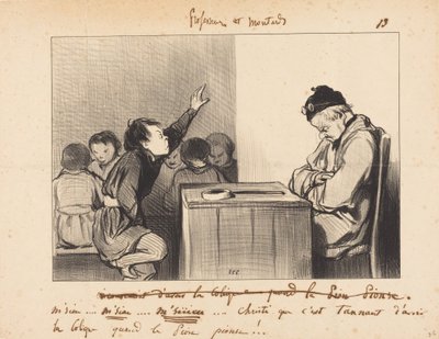 Meneer... wat is het vervelend om koliek te hebben wanneer... door Honoré Daumier