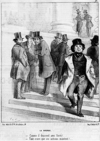 Parijs: de beurs, door Daumier - in 