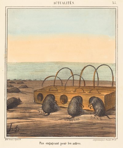 Nicht einladend für die anderen door Honoré Daumier