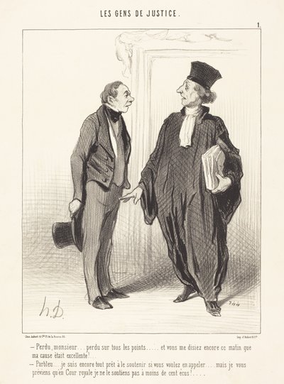 Verloren, meneer... op alle punten verloren... door Honoré Daumier
