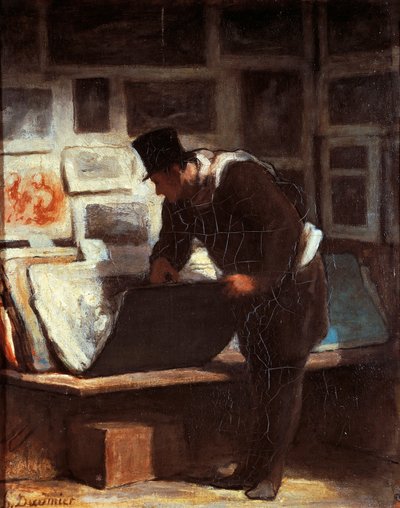 Prentliefhebber, door Honoré Daumier (1808-1879) door Honoré Daumier