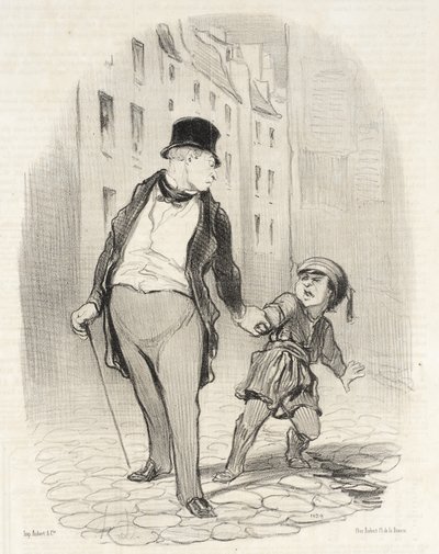 Als je niet sneller dan dat naar school komt door Honoré Daumier