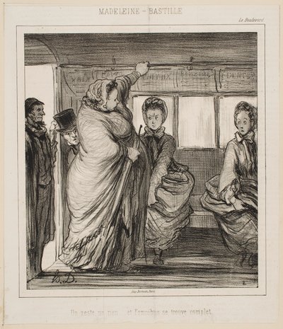 De buslijn Madeleine-Bastille door Honoré Daumier