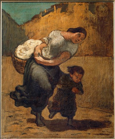 De last ... (olieverf op doek) door Honoré Daumier