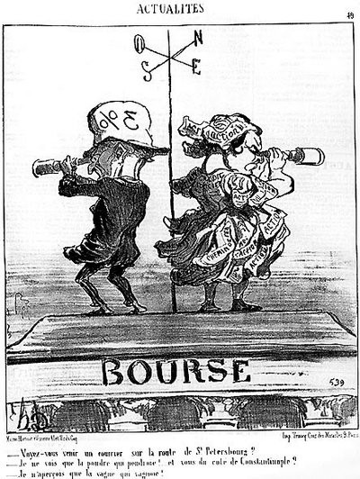 De beurs door Daumier - in Charivari van 27/08/1853 door Honoré Daumier