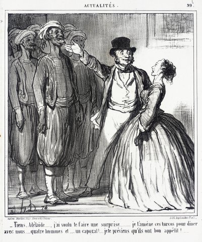 Kijk, Adélaïde... ik wilde je verrassen... door Honoré Daumier
