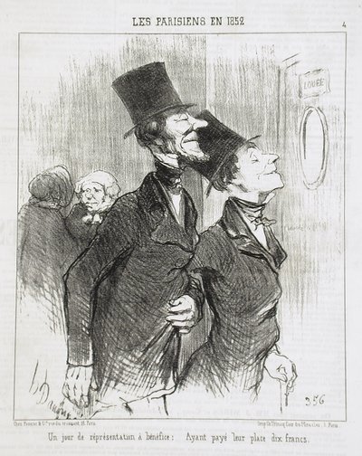 Een dag van een benefietvoorstelling! door Honoré Daumier
