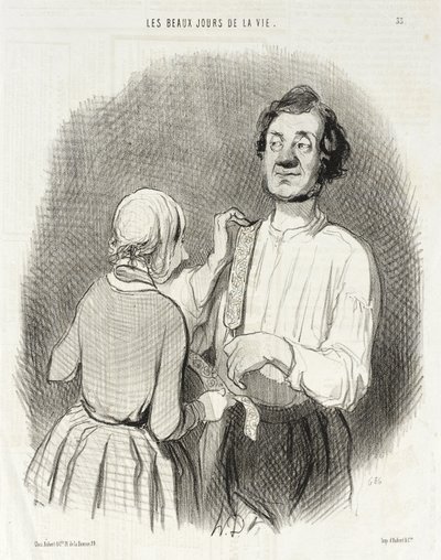 Een dag van feest en bretels. door Honoré Daumier
