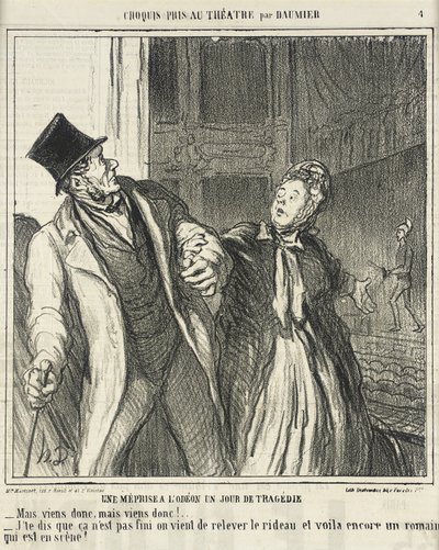 Een vergissing in het Odéon... door Honoré Daumier