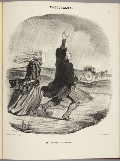 Een koekoeksrace door Honoré Daumier