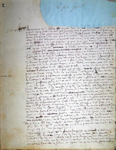 Eerste pagina van het manuscript van 