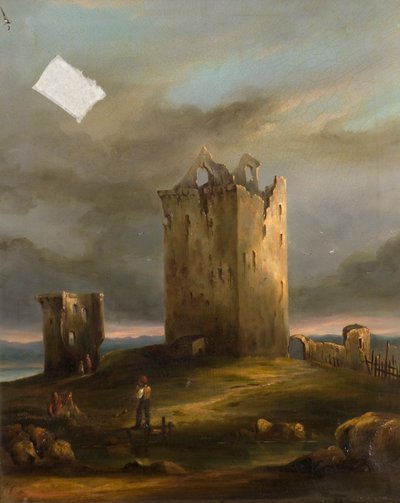 De ruïnes van Broughty Castle aan de Tay, kijkend naar het oosten door Horace G. Fenwick