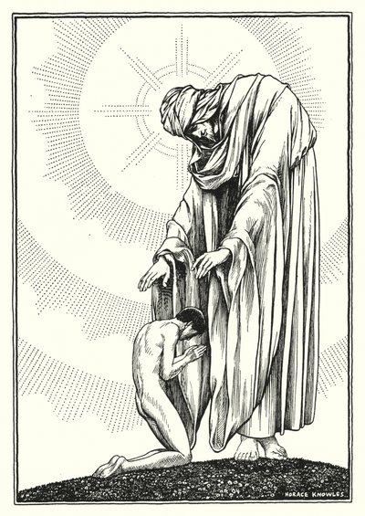 Illustratie voor De Bergrede (gravure) door Horace J. Knowles