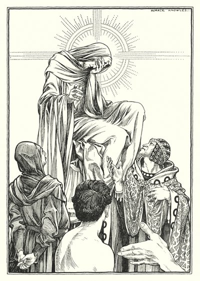 Illustratie voor De Bergrede (gravure) door Horace J. Knowles