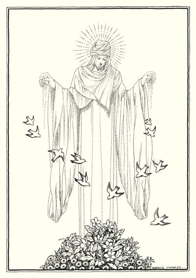 Illustratie voor De Bergrede (gravure) door Horace J. Knowles