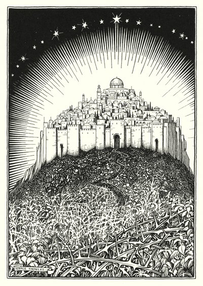 Illustratie voor De Bergrede (gravure) door Horace J. Knowles