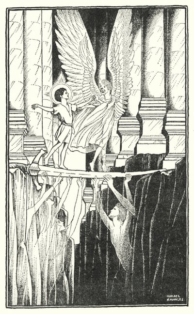 In de tempel (litho) door Horace J. Knowles