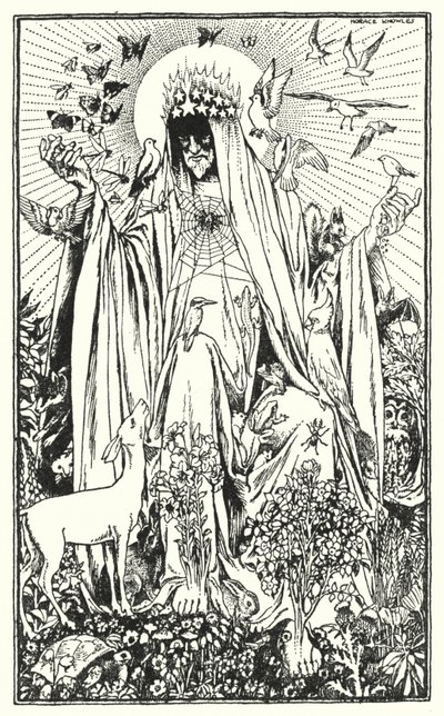 Roodborst (litho) door Horace J. Knowles