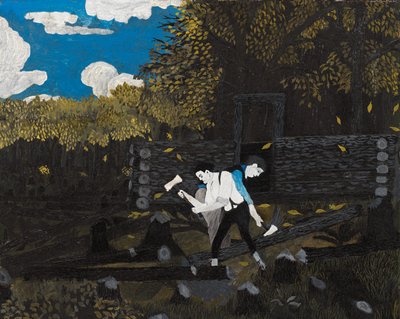 Abraham Lincoln en zijn Vader door Horace Pippin