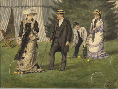 Het croquetspel, 1875 door Horace Robbin Burdick