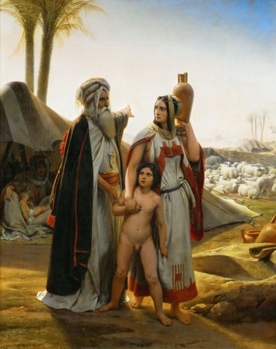 Agar verjaagd door Abraham De Verwerping van Hagar, 1837 door Emile Jean Horace Vernet