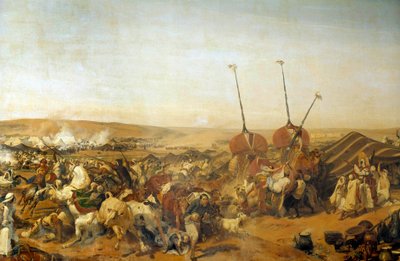Verovering van Algerije (1830-1847): Inname van de Smalah van Abd el Kader door de hertog van Aumale in Taguin door Emile Jean Horace Vernet