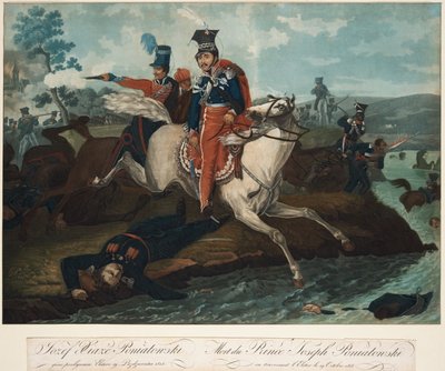 Dood van Prins Józef Poniatowski in de Slag bij Leipzig, 1820 door Emile Jean Horace Vernet