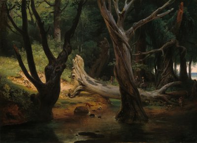 Vertrek voor de jacht in de Pontijnse moerassen door Emile Jean Horace Vernet