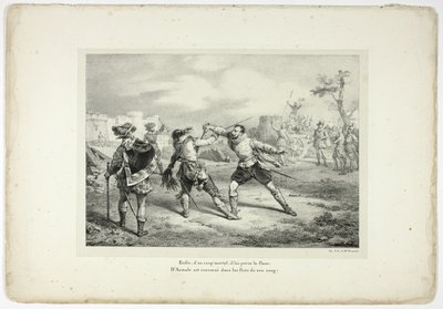 Uiteindelijk doorboorde hij met één fatale klap haar zij... door Horace Vernet