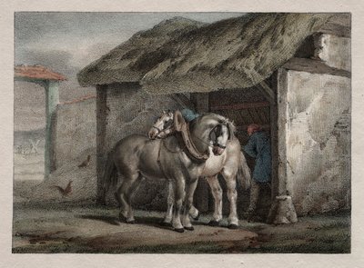 Boerenpaard door Emile Jean Horace Vernet