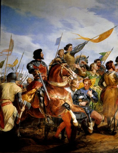 Franco-Engelse Oorlog (1202-1214): de Slag bij Bouvines op 27/07/1214 door Emile Jean Horace Vernet