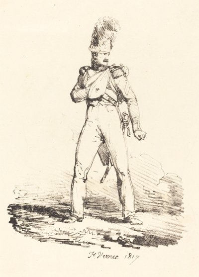 Grenadier door Emile Jean Horace Vernet