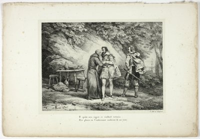 Hij verlaat deze deugdzame oude man met spijt... door Horace Vernet