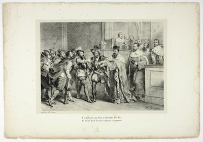 Hij gaat naar de Zestien en vraagt om strijkijzers... door Horace Vernet