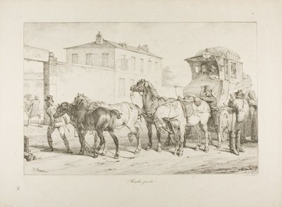 Postkoets door Emile Jean Horace Vernet