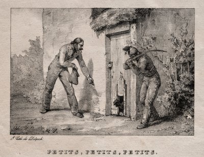 Marauders Maraudeurs. Petits! Petits! Petits! door Emile Jean Horace Vernet