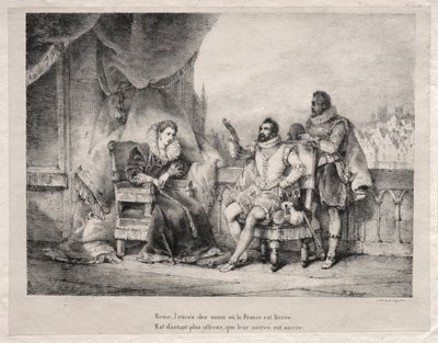 Marie de Medici en Hendrik IV van Frankrijk door Emile Jean Horace Vernet