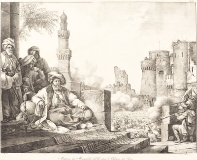 Bloedbad van de opstandige Mamelukken in het kasteel van Caïro door Emile Jean Horace Vernet