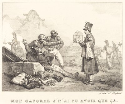 Mijn korporaal, ik kon alleen dit krijgen door Emile Jean Horace Vernet
