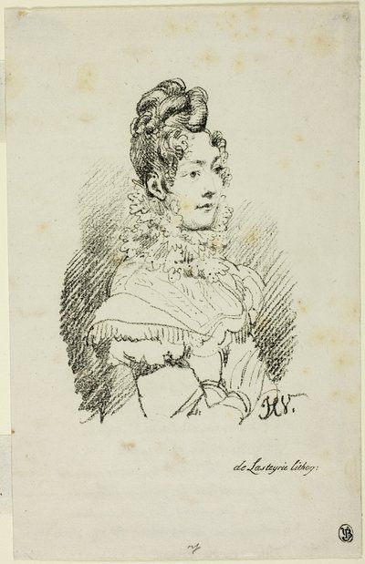 Portret van Madame Perregaux door Emile Jean Horace Vernet