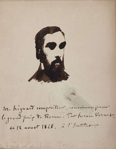 Portret van de componist Aristide Hignard 1822-1898, 1848 door Emile Jean Horace Vernet