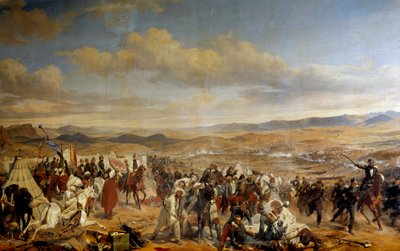 Overwinning van Isly behaald door maarschalk Bugeaud over de Marokkaanse troepen van sidi Mohamed abd el Rhaman, zoon van de Sultan, op 14/08/1844 (detail) door Emile Jean Horace Vernet