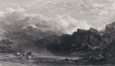 Een Hooglandmeer, Mist rustend op Bergen door Horatio Macculloch