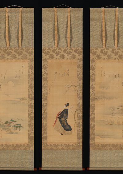 Sneeuw, Maan en Kersenbloesems Yoshiwara in Drie Seizoenen, begin 19e eeuw door Hosoda Eishi