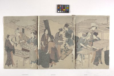 Drieluik door Hosoda Eishi