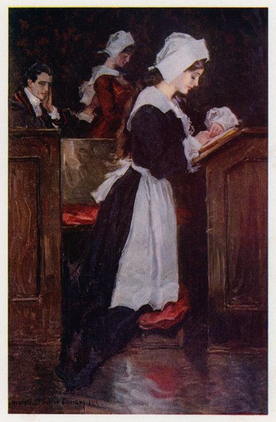 Illustratie voor Evangeline, een verhaal van Arcadie, door Henry Wadsworth Longfellow door Howard Chandler (after) Christy