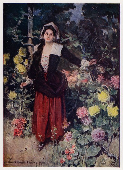 Illustratie voor Evangeline, A Tale of Arcadie, door Henry Wadsworth Longfellow door Howard Chandler (after) Christy