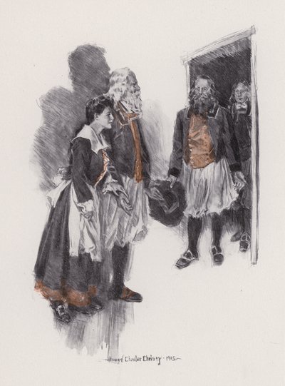 Illustratie voor Evangeline, Een Verhaal van Arcadie, door Henry Wadsworth Longfellow door Howard Chandler (after) Christy