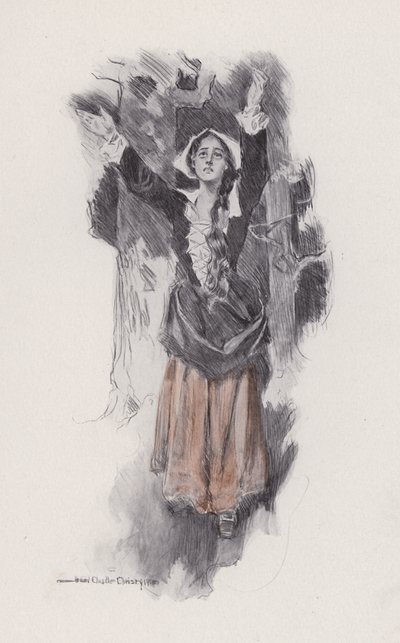 Illustratie voor Evangeline, Een Verhaal van Arcadie, door Henry Wadsworth Longfellow door Howard Chandler (after) Christy